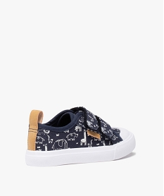 baskets garcon a scratch dessus toile motifs animaux bleu tennis en toile du 24 au 40D246301_4