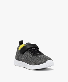 baskets garcon running en jersey avec details fluo gris basketsD246801_2