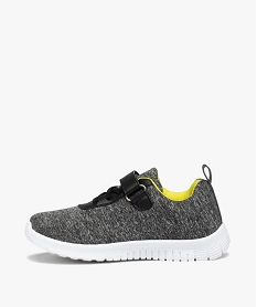 baskets garcon running en jersey avec details fluo gris basketsD246801_3