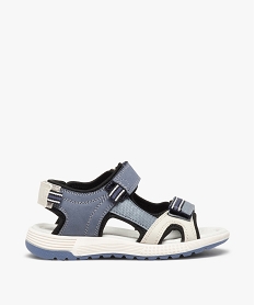 GEMO Sandales sport garçon bicolores à brides scratch bleu standard
