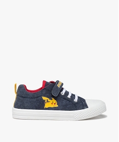 baskets garcon en toile imprimee - pikachu bleu tennis en toile du 24 au 40D249501_1