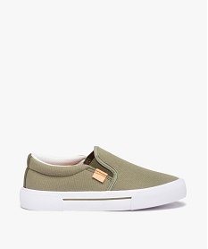 slip-on garcon en toile unie a col elastique vert tennis en toile du 24 au 40D250001_1