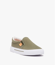 slip-on garcon en toile unie a col elastique vert tennis en toile du 24 au 40D250001_2