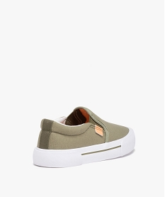 slip-on garcon en toile unie a col elastique vert tennis en toile du 24 au 40D250001_4