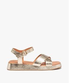 GEMO Sandales fille compensées dessus métallisé gold