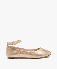 GEMO Ballerines fille dessus métallisé à fine bride cheville gold