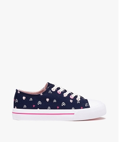 baskets fille en toile imprimee a bout renforce bleu tennis en toileD252901_1