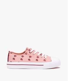 baskets fille en toile imprimee a bout renforce rose tennis en toileD253001_1