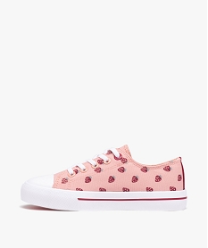 baskets fille en toile imprimee a bout renforce rose tennis en toileD253001_3