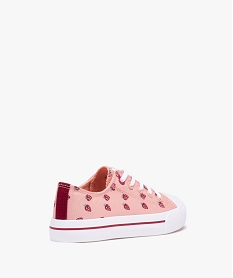 baskets fille en toile imprimee a bout renforce rose tennis en toileD253001_4