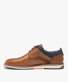 derbies homme dessus cuir et denim - taneo orange chaussures de villeD254301_3