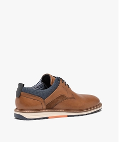 derbies homme dessus cuir et denim - taneo orange chaussures de villeD254301_4