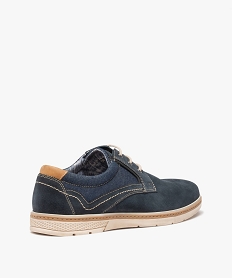 derbies homme dessus cuir et denim - taneo bleuD254401_4