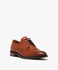 derbies homme classiques dessus cuir uni a lacets orangeD255301_2