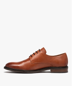 derbies homme classiques dessus cuir uni a lacets orangeD255301_3