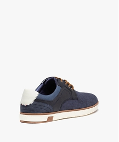 derbies homme dessus toile a semelle contrastee bleu chaussures de villeD255601_4