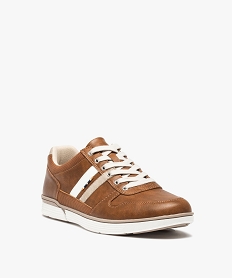 baskets homme style chic dessus graine uni a lacets orange baskets et tennisD256301_2