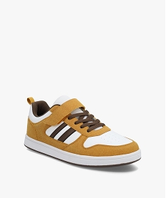 baskets homme multimatieres colorees fermeture scratch et lacets jaune baskets et tennisD257301_2