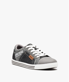 baskets homme casual en toile imitation denim noir baskets et tennisD258901_2