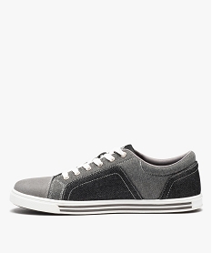 baskets homme casual en toile imitation denim noir baskets et tennisD258901_3