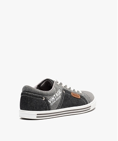 baskets homme casual en toile imitation denim noir baskets et tennisD258901_4