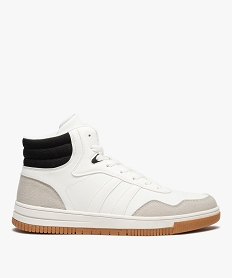 GEMO Baskets homme semi-montantes à lacets style rétro blanc chine