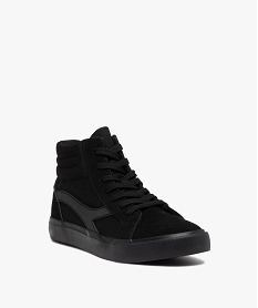 baskets homme mid-cut en toile et suedine unie noir baskets montantesD259701_2