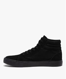 baskets homme mid-cut en toile et suedine unie noir baskets montantesD259701_3