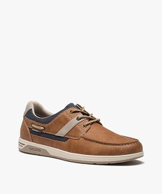 chaussures bateau homme confort en matiere mate et denim orange mocassins et chaussures bateauxD260401_2