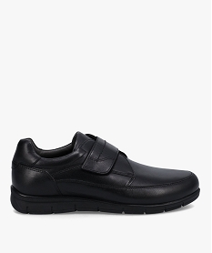 derbies homme confort dessus cuir uni a scratch noir mocassins et chaussures bateauxD260501_1