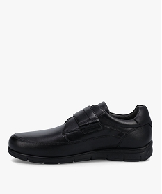 derbies homme confort dessus cuir uni a scratch noirD260501_3