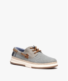 chaussures bateau homme dessus en denim grisD260601_2