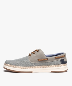 chaussures bateau homme dessus en denim grisD260601_3