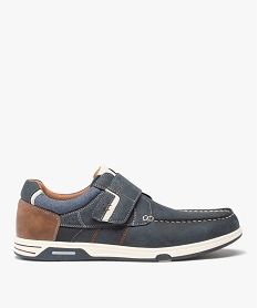 chaussures bateau homme confort a fermeture scratch bleu mocassins et chaussures bateauxD261201_1