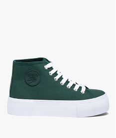 GEMO Baskets femme montantes en toile unie – Camps United vert standard
