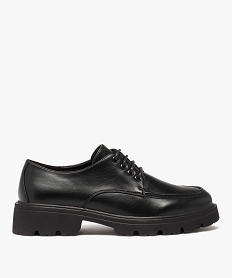 GEMO Derbies femme style rock à semelle épaisse et crantée noir standard