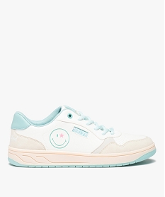tennis femme style retro a lacets - smiley world blancD265501_1