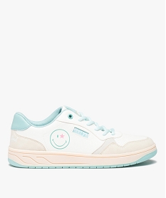 GEMO Tennis femme style rétro à lacets – Smiley World Blanc