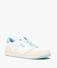 tennis femme style retro a lacets - smiley world blancD265501_2