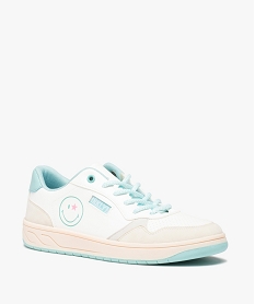 tennis femme style retro a lacets – smiley world blanc baskets et tennisD265501_2