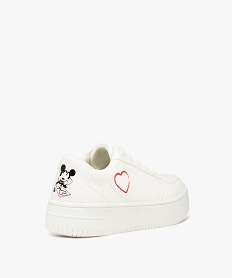 baskets femme unies a lacets motif cœur mickey - disney blanc baskets et tennisD265601_4