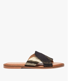 CHAUSSURE SPORT NOIR / BLEU MULE NOIR:30381180273-Cuir chevre/Cuir chevre/Tunit/Cuir chevre/