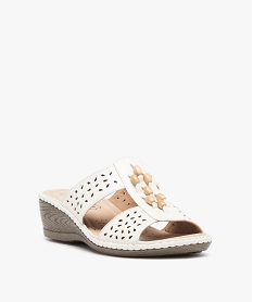 mules femme confort a brides ajourees et perles en bois beige mules et sabotsD269201_2