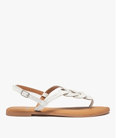 CHAUSSURE PLAT CAMEL NU-PIED BLANC:30382780333-Cuir che lwg or/Cuir mouton/Tpr/Synthetique/