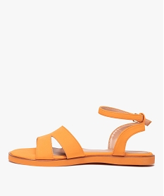 sandales femme unies a talon plat et bride foulard orangeD272401_3