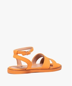 sandales femme unies a talon plat et bride foulard orange sandales plates et nu-piedsD272401_4