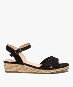 GEMO Sandales compensées avec brides tressées femme - Valentina Baldano noir standard