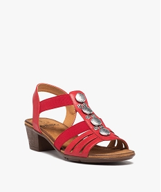 sandales femme confort a talon et brides elastiquees rouge sandalesD276101_2