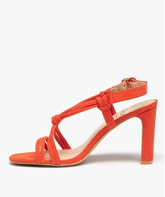 sandales femme a talon haut et fines brides en suedine orange sandales a talonD284001_3