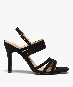 GEMO Sandales femme unies à talon aiguille et brides croisées noir standard